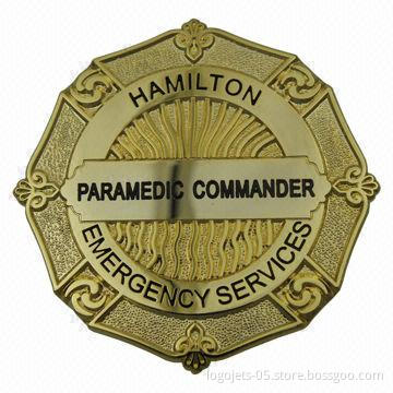 Police Badge, Available in Various Types of Finishes, Customized Designs
